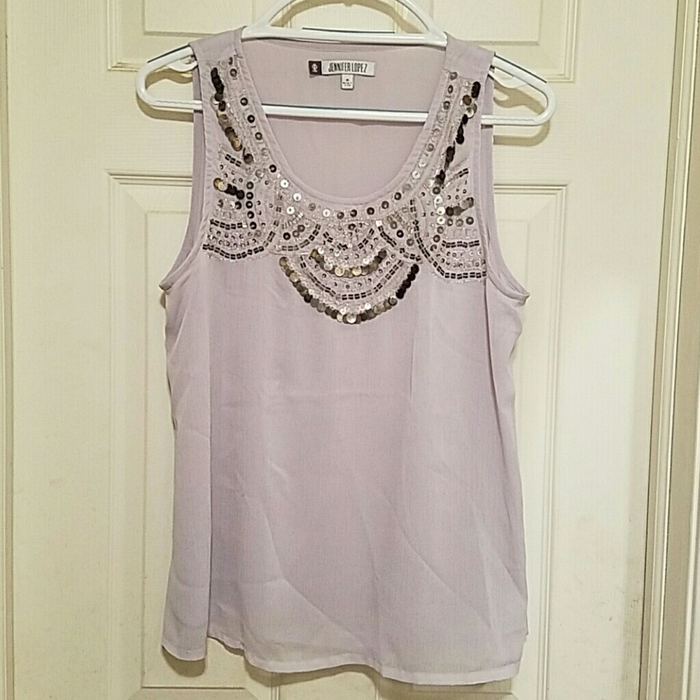 [Jennifer Lopez] Lilac Embellished Tank